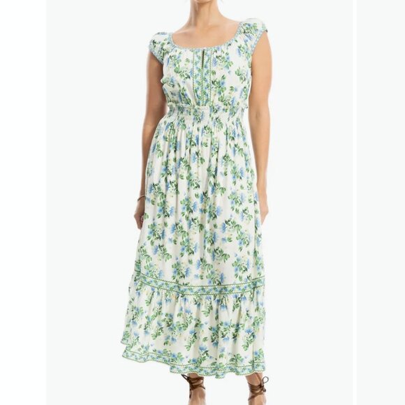 NWT Max Studio London Summer Blooms Smocked Maxi Dress in Women's X-Large - Picture 1 of 15